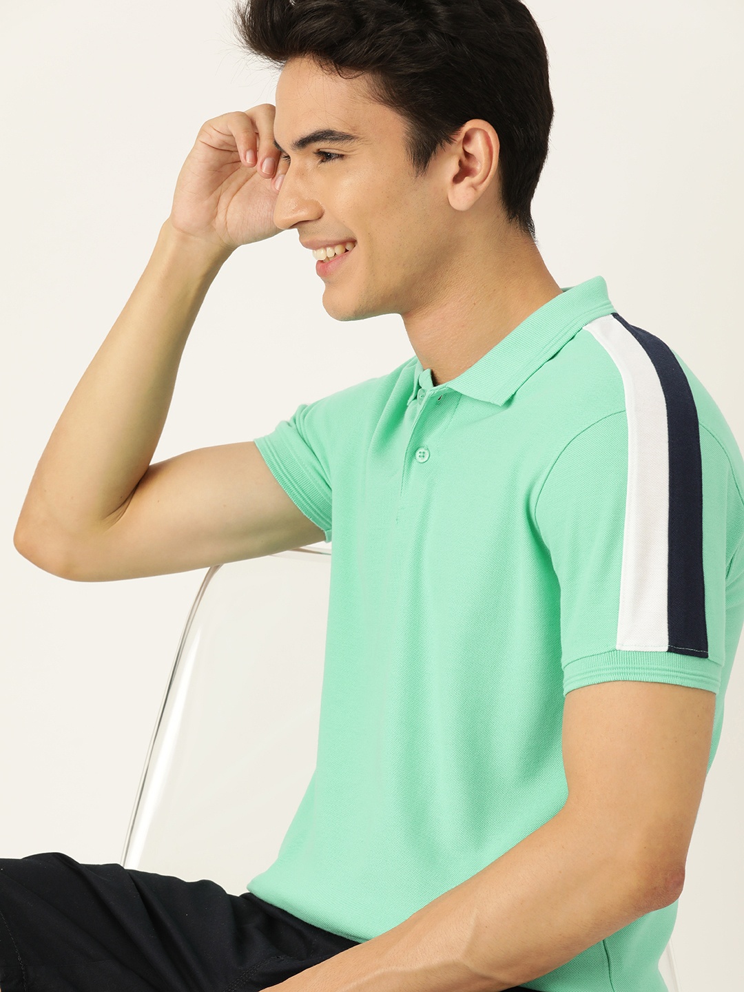 

Mast & Harbour Solid Polo Collar T-shirt, Sea green