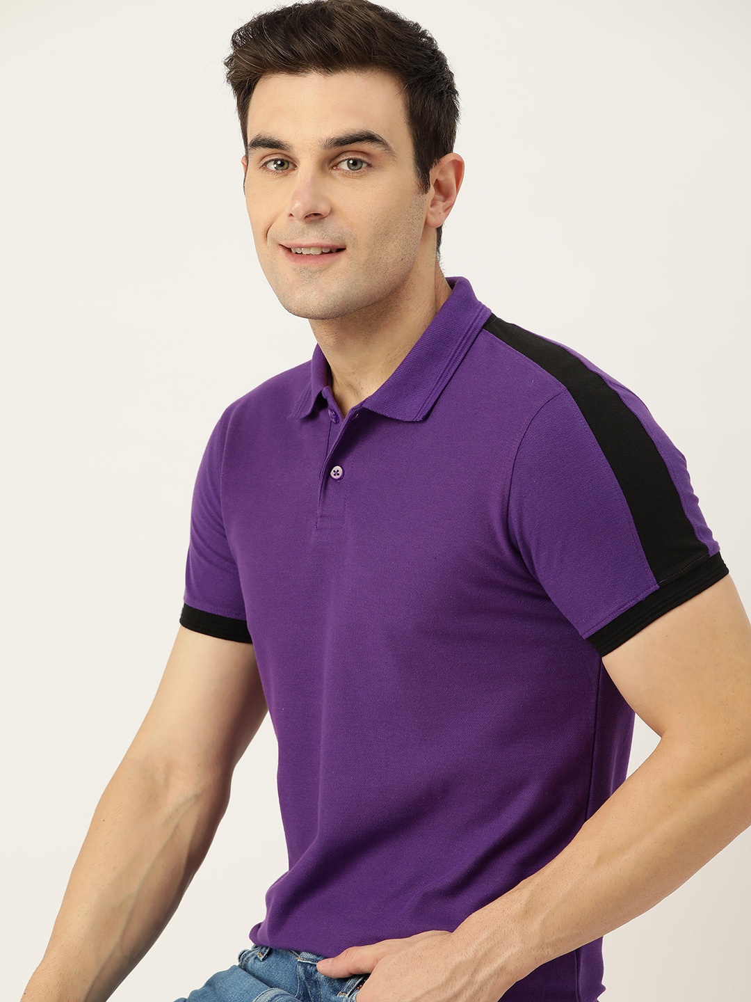

Mast & Harbour Polo Collar T-shirt, Purple