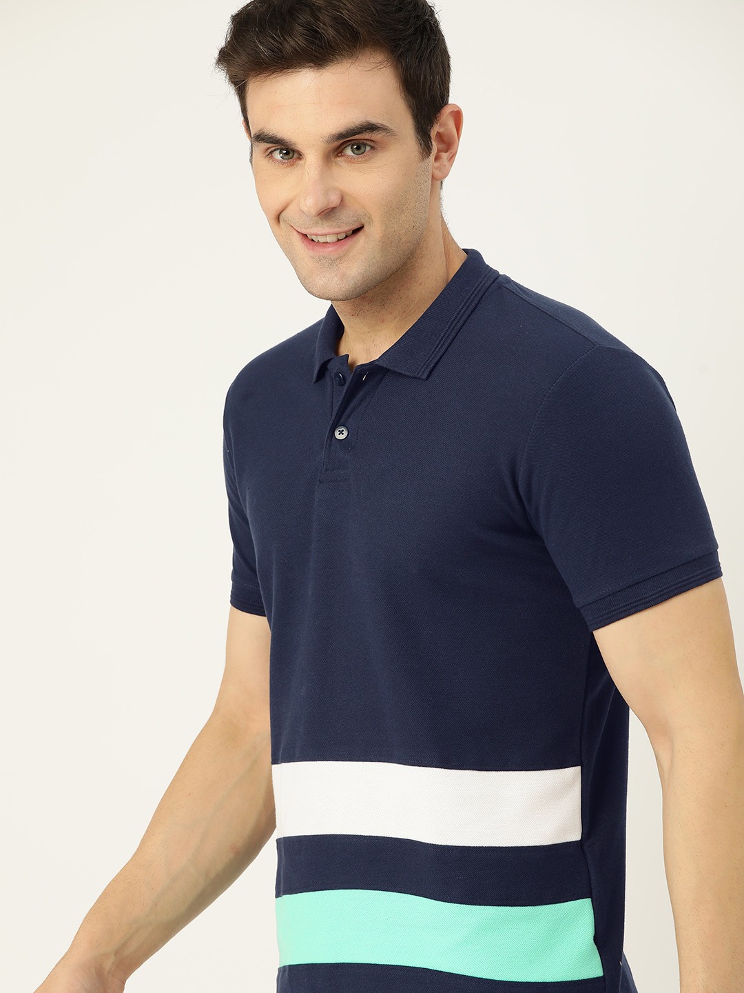 

Mast & Harbour Polo Collar T-shirt, Navy blue