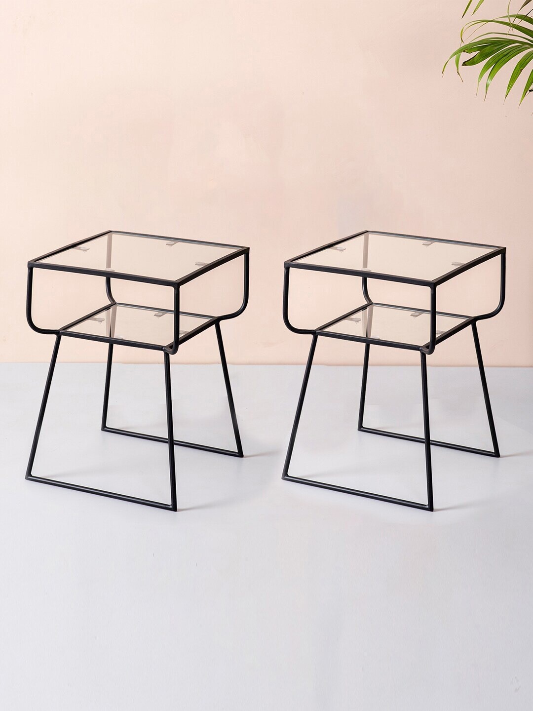 

nestroots Black 2 Pieces Metal Side Tables