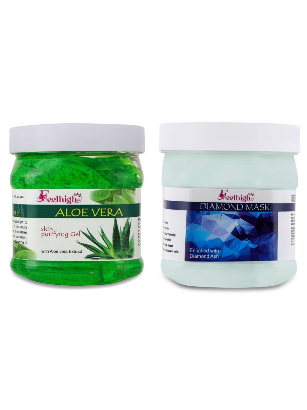 

FEELHIGH Aloe Vera Gel 500gm & Diamond Mask 500gm, Multi