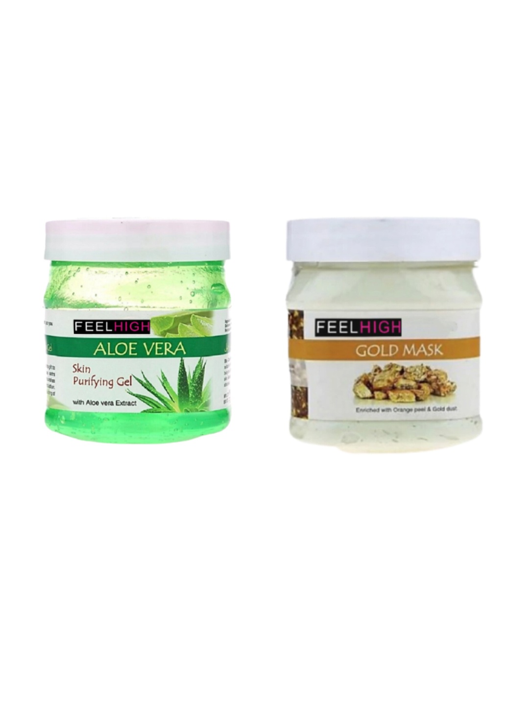 

FEELHIGH Aloe Vera Gel 500gm & Gold Mask 500gm, Multi