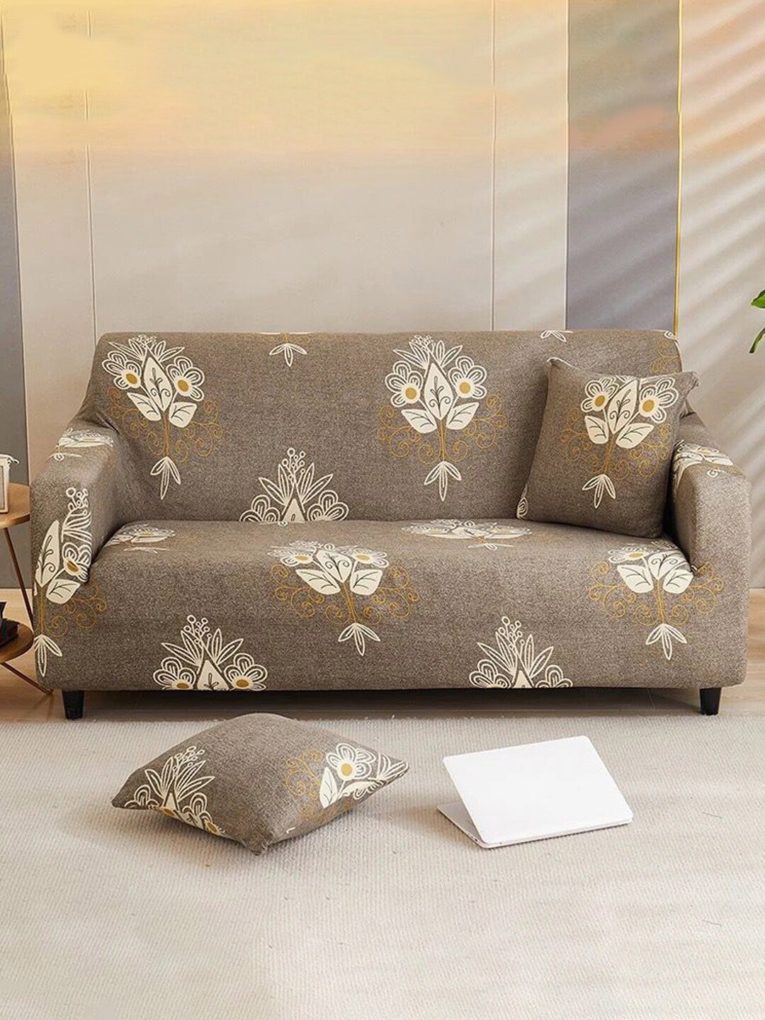 

YouBella Brown Printed 3-Seater Sofa Cover