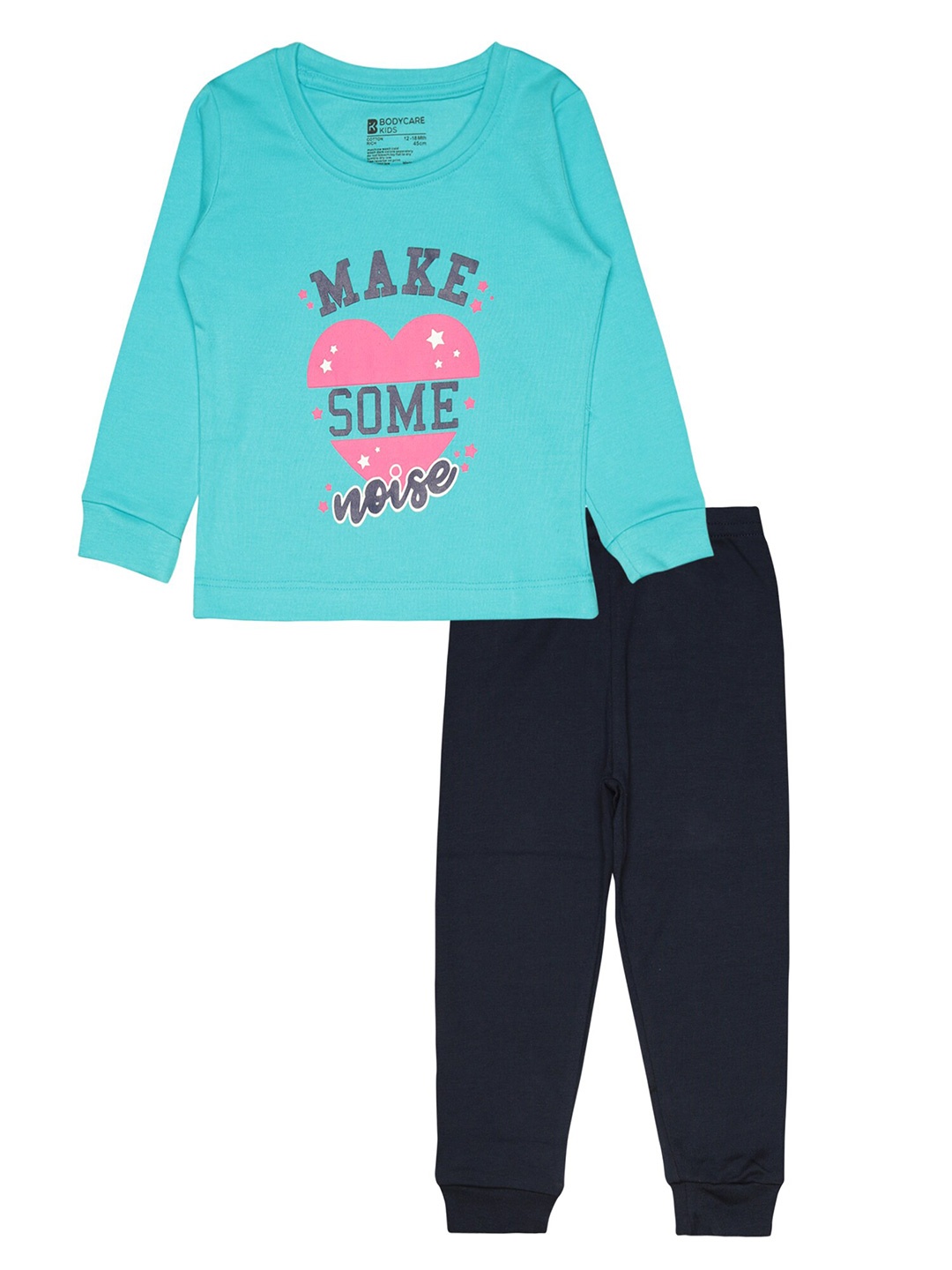 

Bodycare Kids Infant Girls Printed T-shirt With Joggers, Turquoise blue