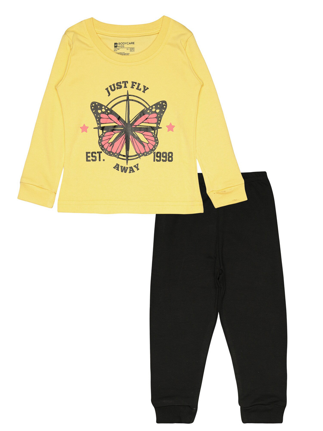 

Bodycare Kids Infant Girls Printed T-shirt With Joggers, Yellow