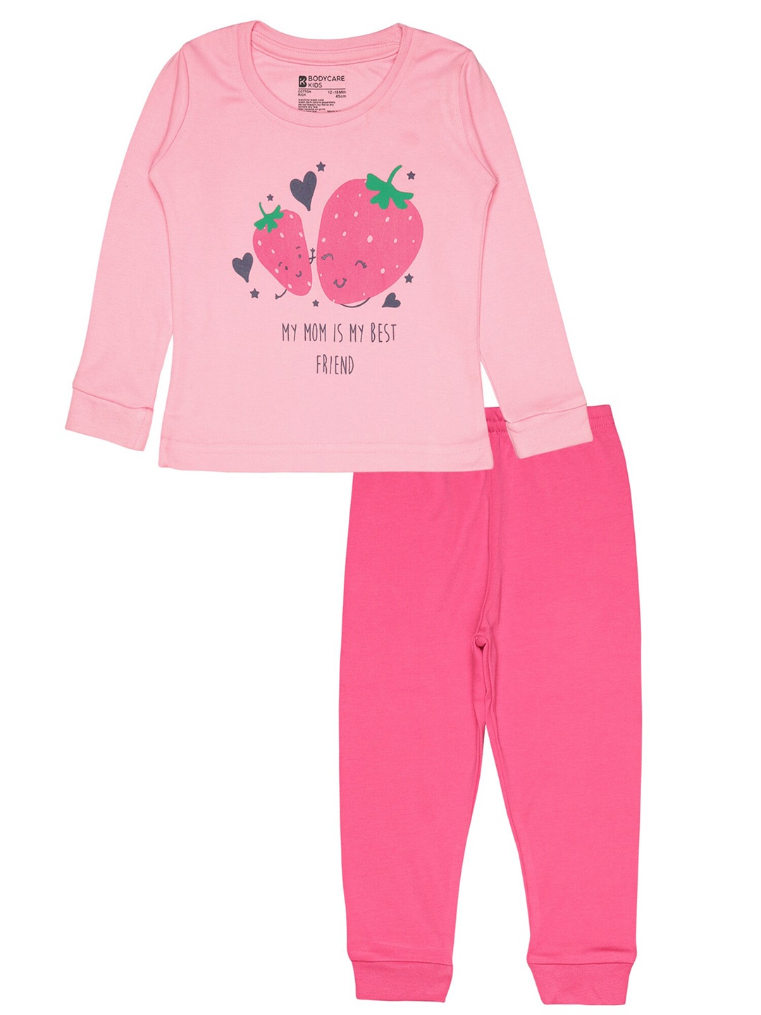 

Bodycare Kids Girls Printed T-shirt With Joggers, Pink