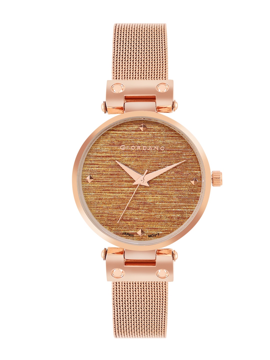 

GIORDANO Women Embellished Dial & Bracelet Style Straps Analogue Watch GZ-60056-22, Rose gold