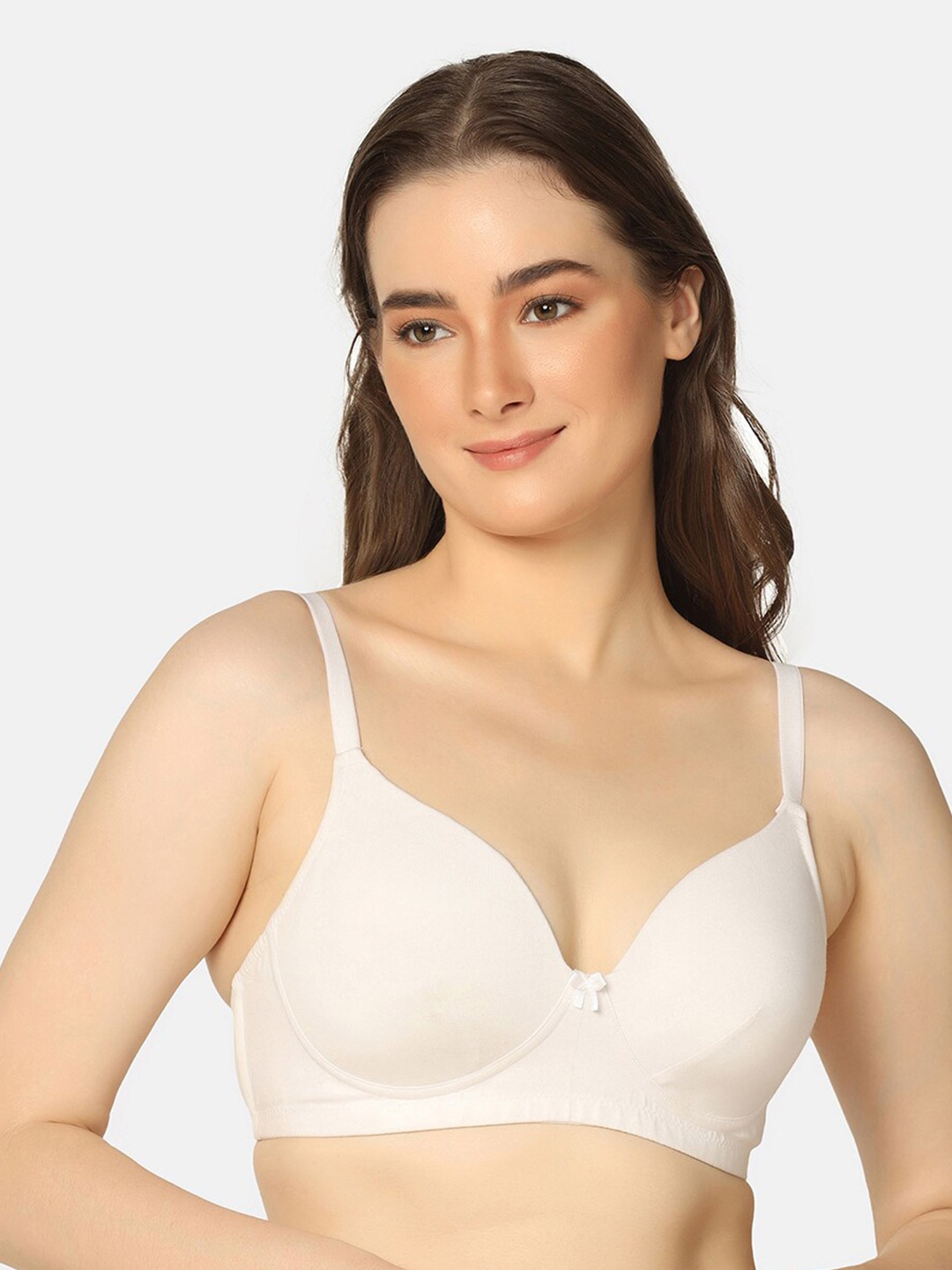 

Da Intimo White Full Coverage Lightly Padded Cotton Everyday Bra All Day Comfort