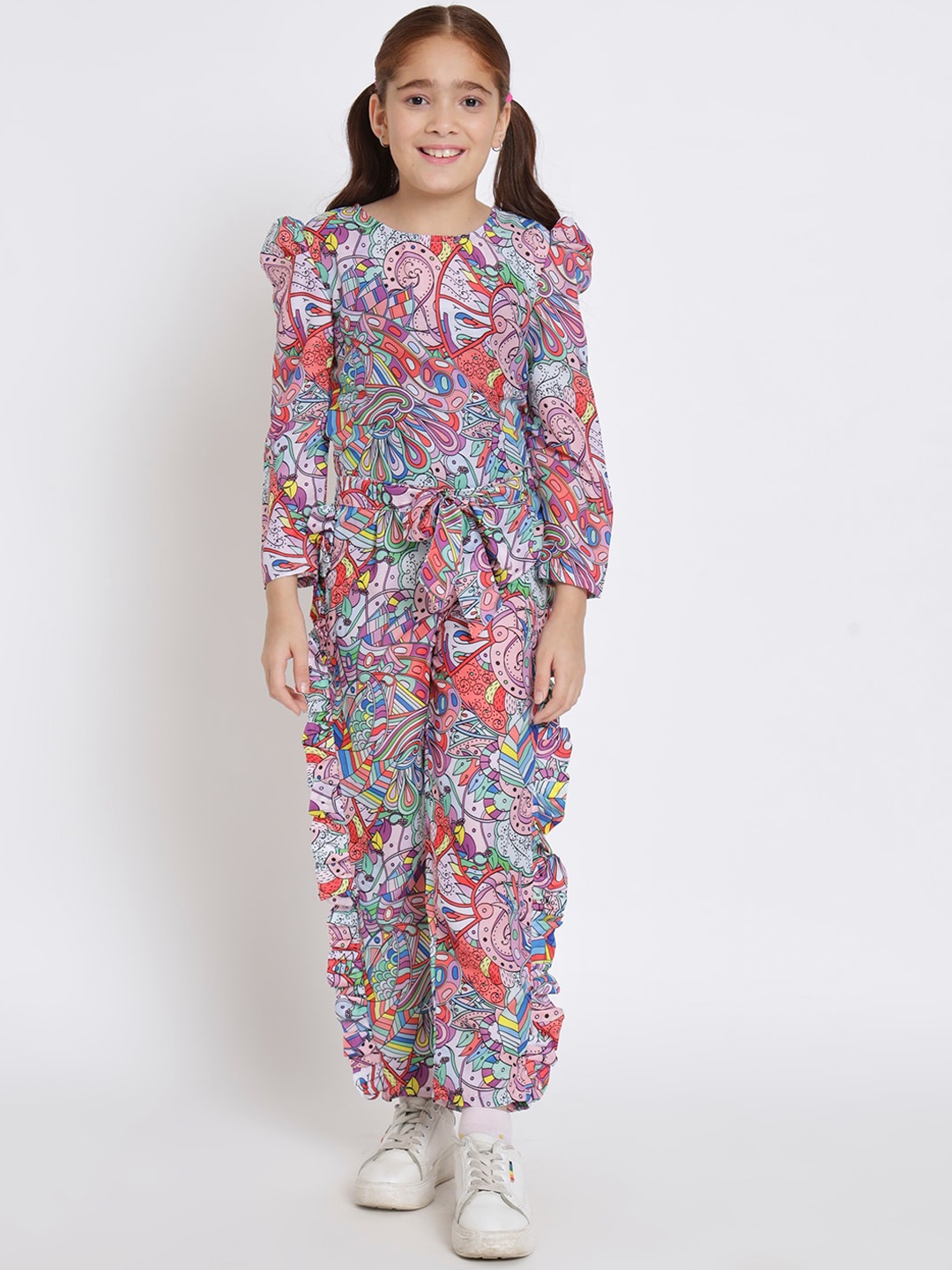 

Readiprint Girls Abstract Printed Top & Trousers, Red