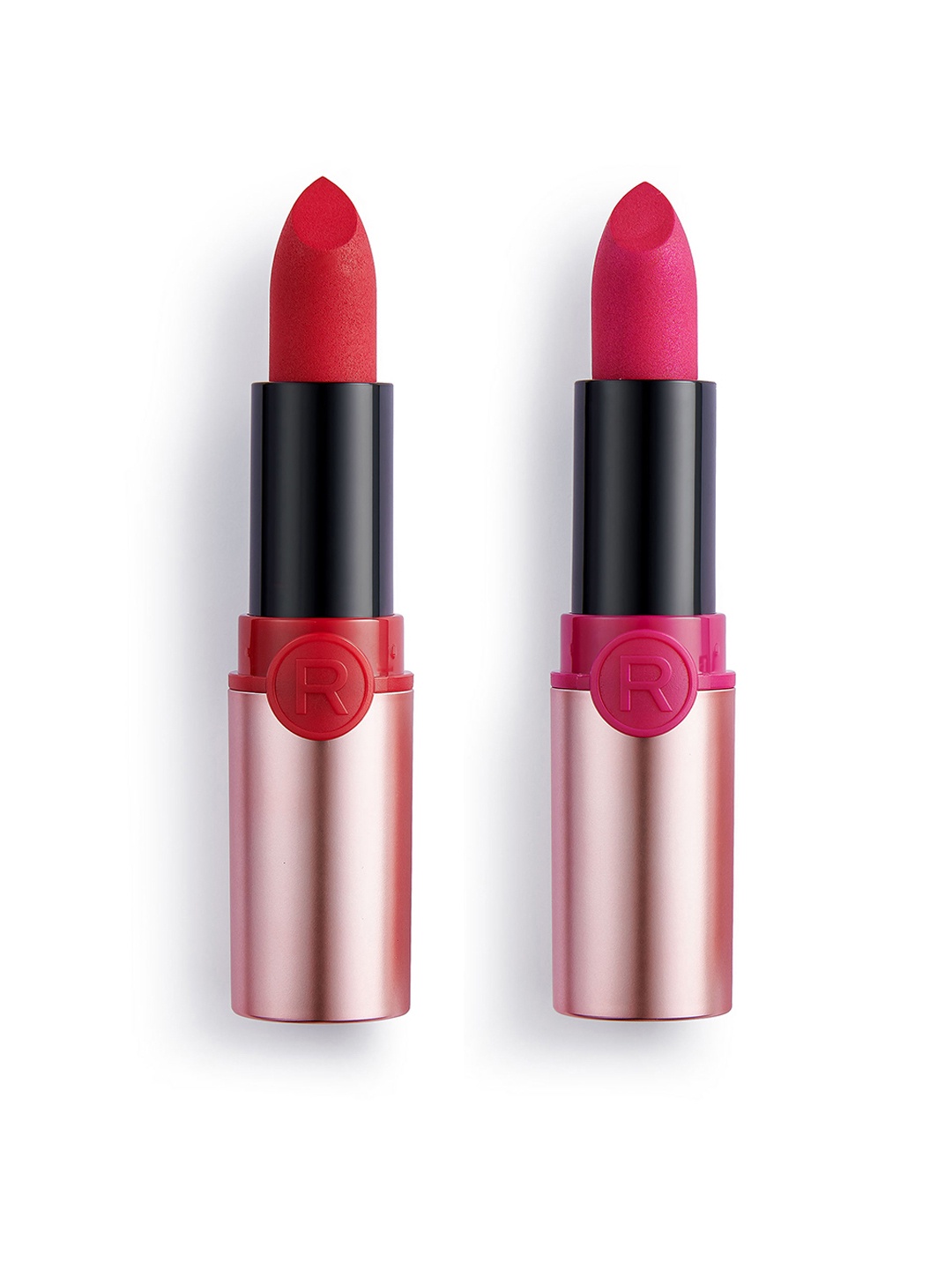 

Makeup Revolution London Set Of 2 Powder Matte Lipstick 3.5g Each - Lust & Fascination, Red