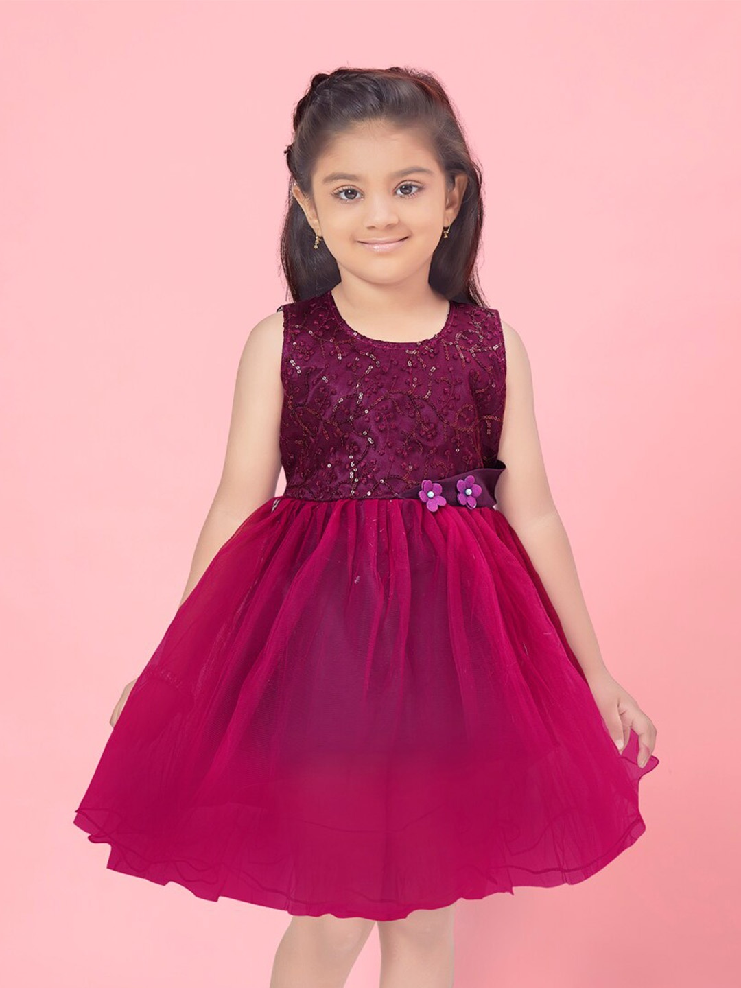 

BAESD Girls Sequined Detail Fit & Flare Dress, Purple