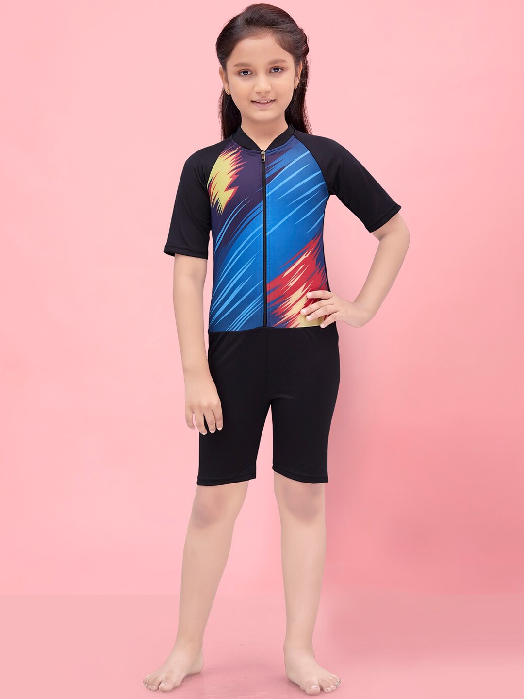 

BAESD Girls Colourblocked Legsuit, Black