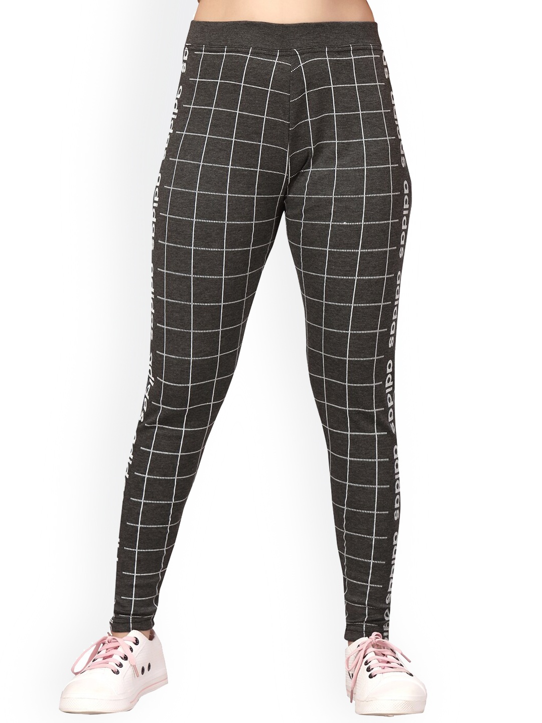 

BAESD Girls Checked Rapid-Dry Training Or Gym Track Pants, Grey