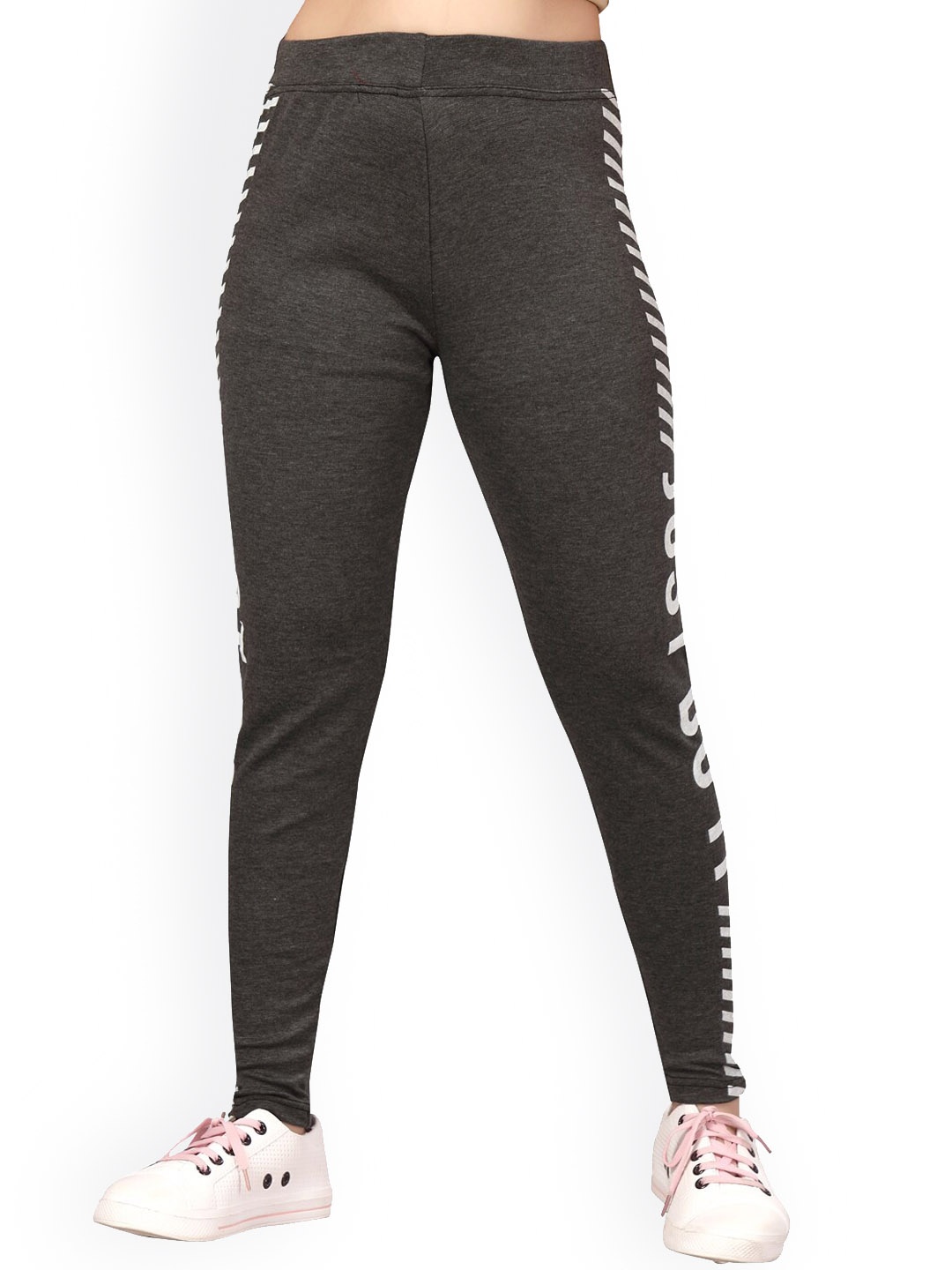 

BAESD Girls Typography Printed Rapid-Dry Sports Track Pants, Black
