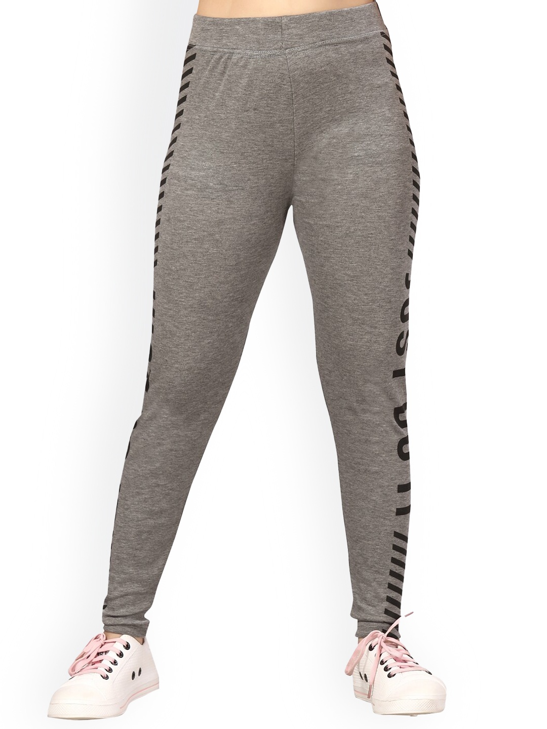 

BAESD Girls Typography Printed Rapid-Dry Sports Track Pants, Grey