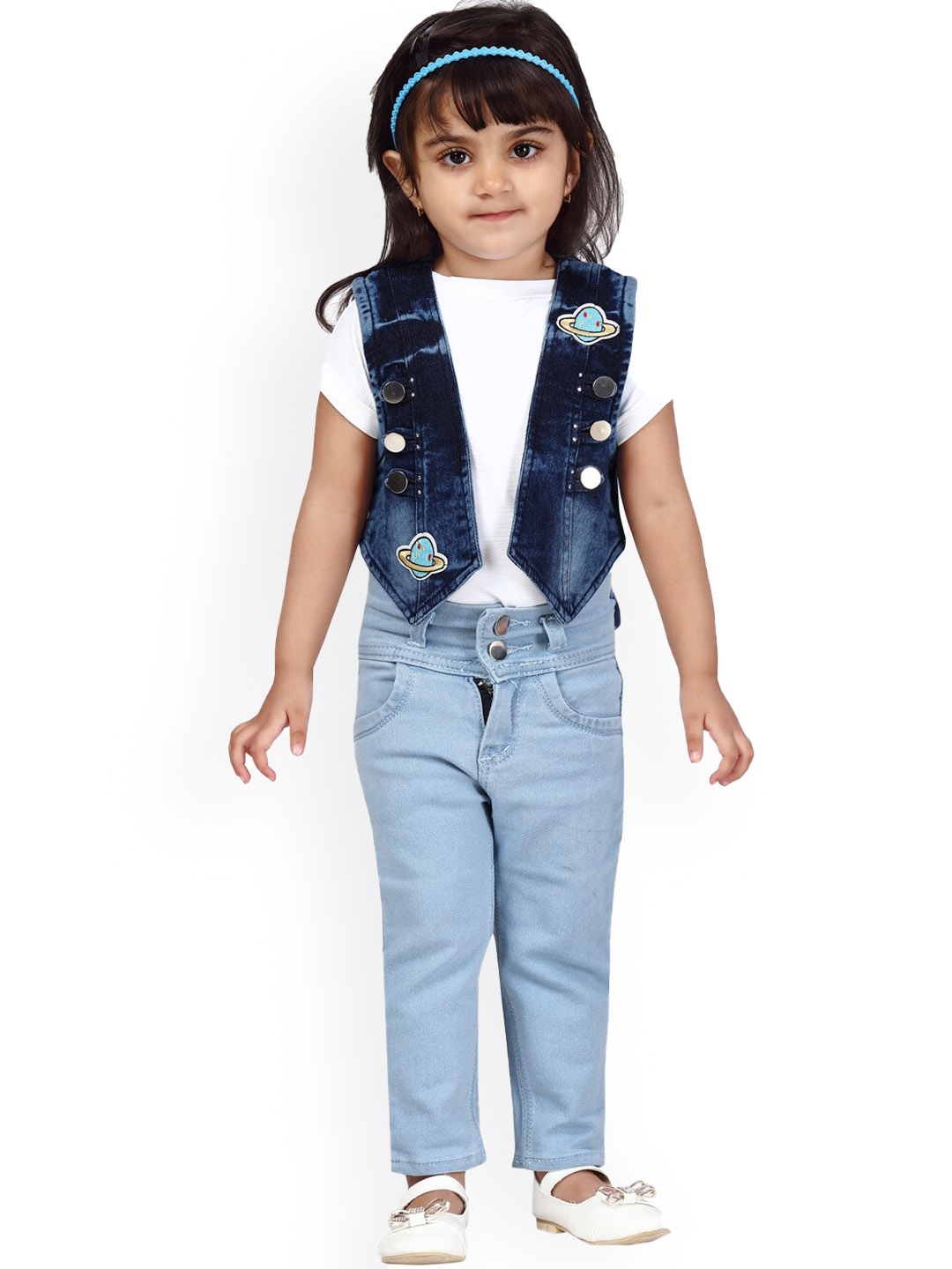 

BAESD Girls Blue Lightweight Crop Denim Jacket