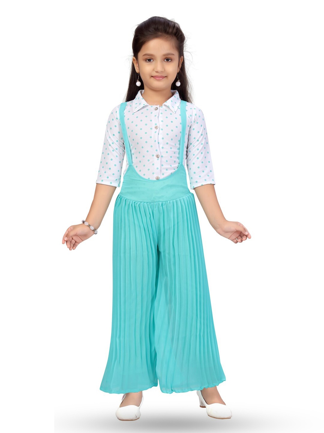 

BAESD Girls Printed Shirt with Palazzos, White