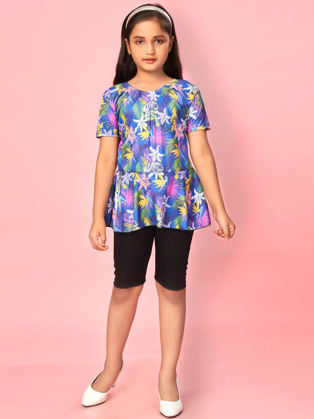 

BAESD Girls Top & Shorts Swim Set, Blue