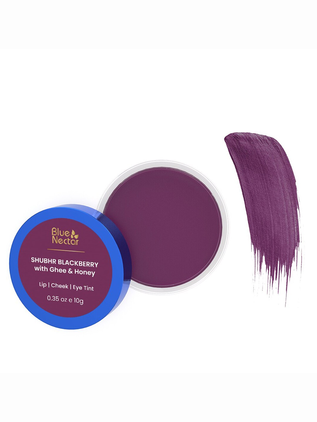 

Blue Nectar Shubhr Blackberry Lip & Cheek Tint With Ghee & Honey -10gm -Blackberry Violet