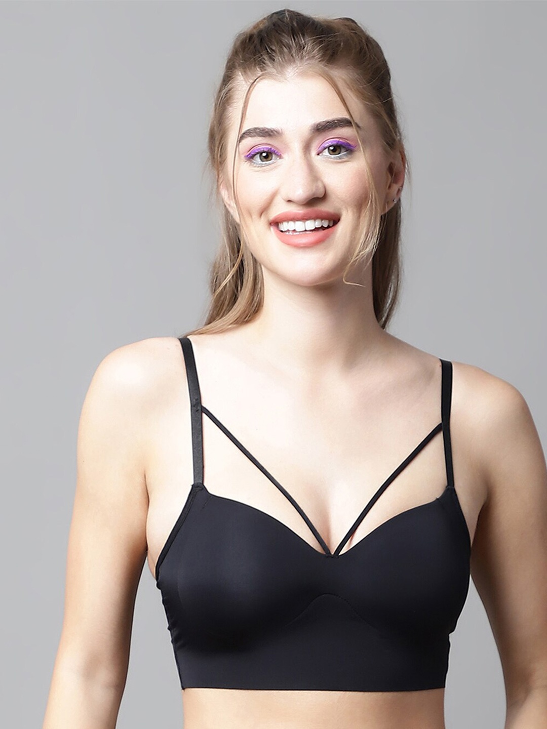 

PrettyCat Medium Coverage Lightly Padded Bra With All Day Comfort, Black