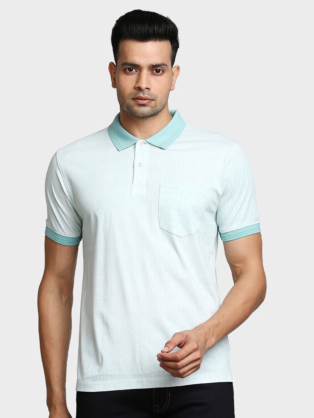

ColorPlus Polo Collar Regular Fit Cotton T-shirt, Blue