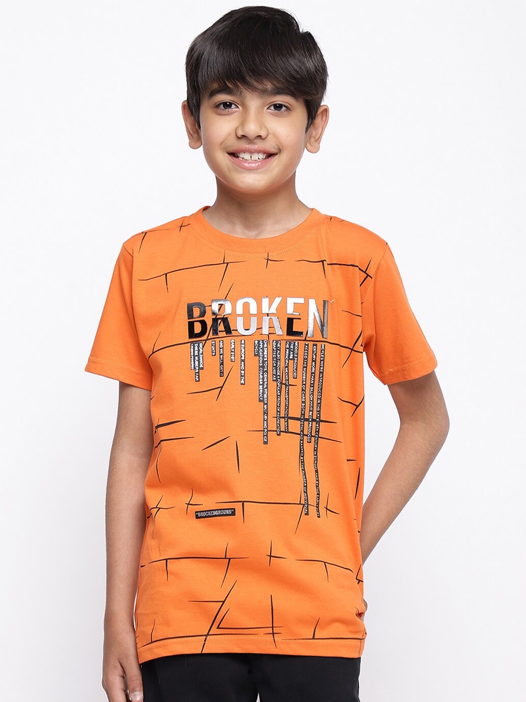 

HOMEGROWN Boys Typography Printed T-shirt, Orange