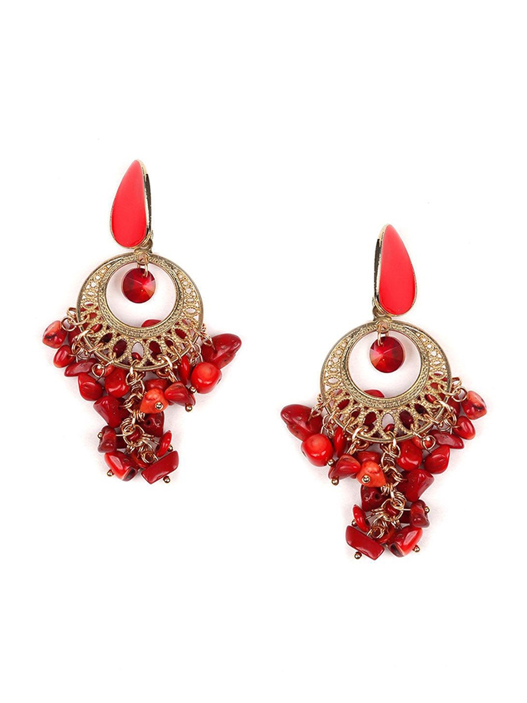 

ODETTE Beaded Contemporary Drop Earrings, Gold