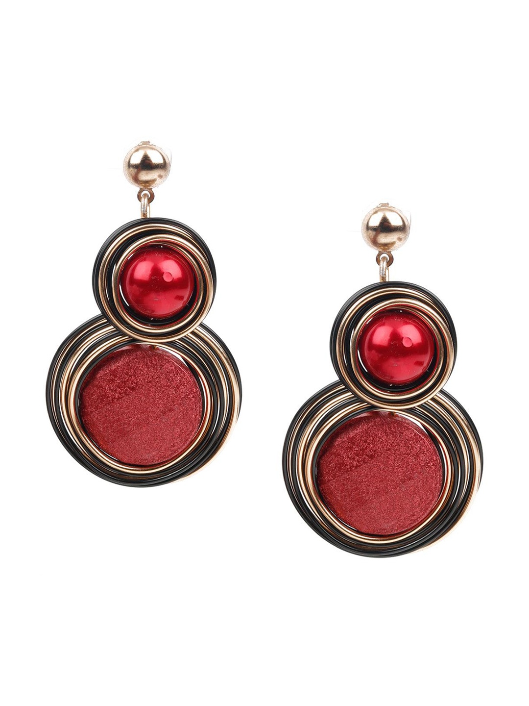 

ODETTE Beaded Contemporary Drop Earrings, Gold