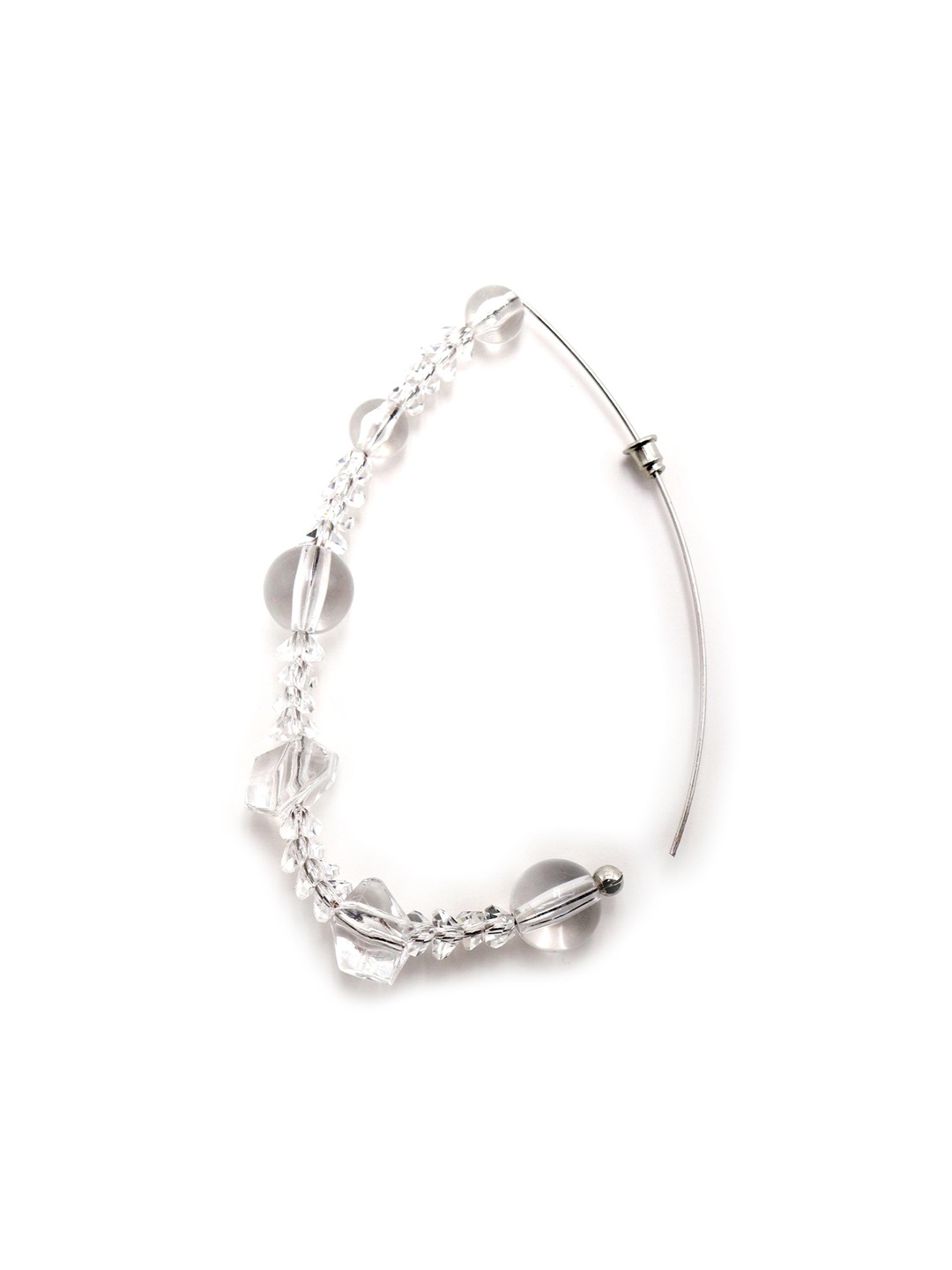 

ODETTE Beaded Hoop Earrings, Silver