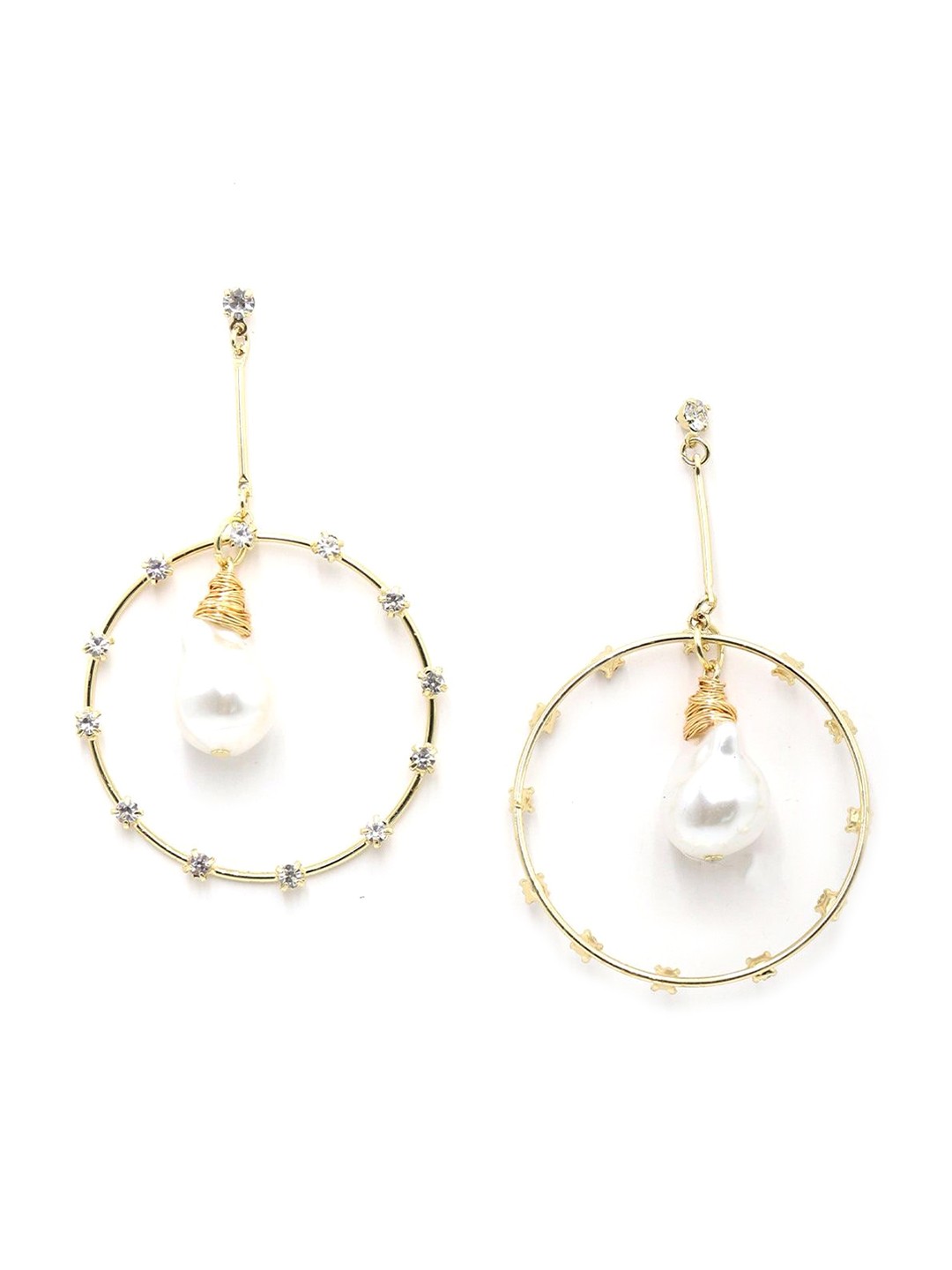 

ODETTE Beaded Contemporary Drop Earrings, Gold