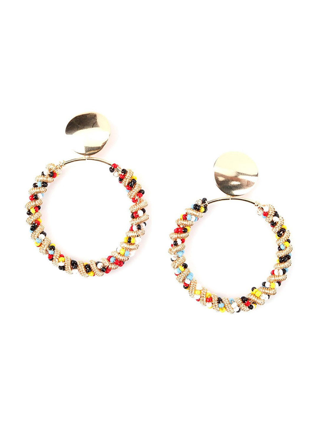 

ODETTE Beaded Circular Drop Earrings, Gold