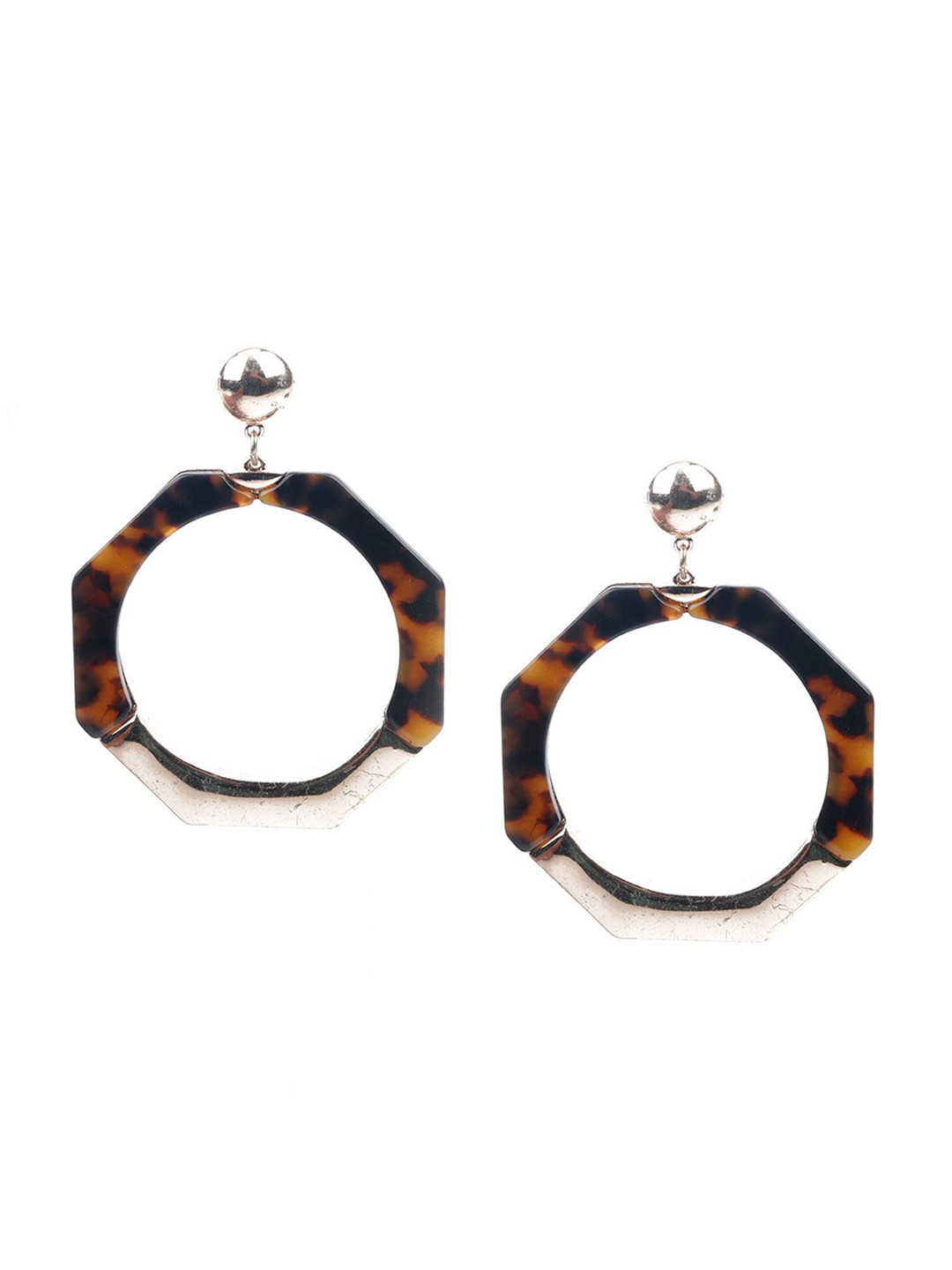 

ODETTE Hexagonal Drop Earrings, Brown