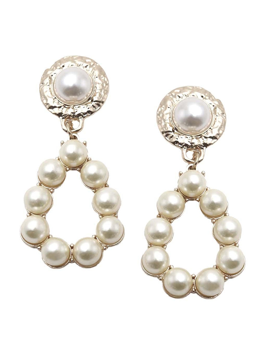 

ODETTE Stone-Studded & Beaded Drop Earrings, Gold