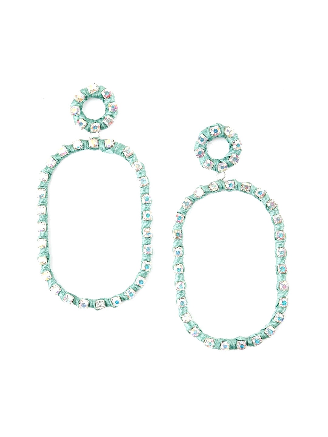 

ODETTE Stone-Studded Drop Earrings, Green