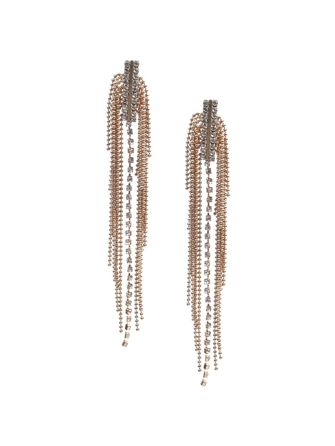 

ODETTE Contemporary Stone-Studded Drop Earrings, Gold