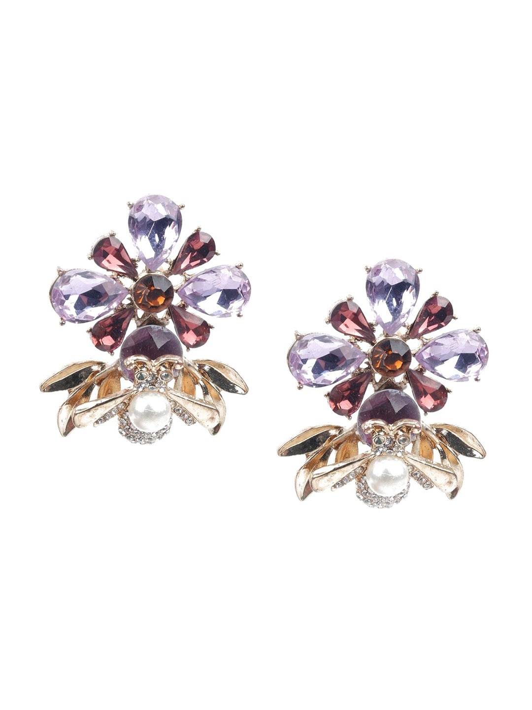 

ODETTE Contemporary Studs Earrings, Purple