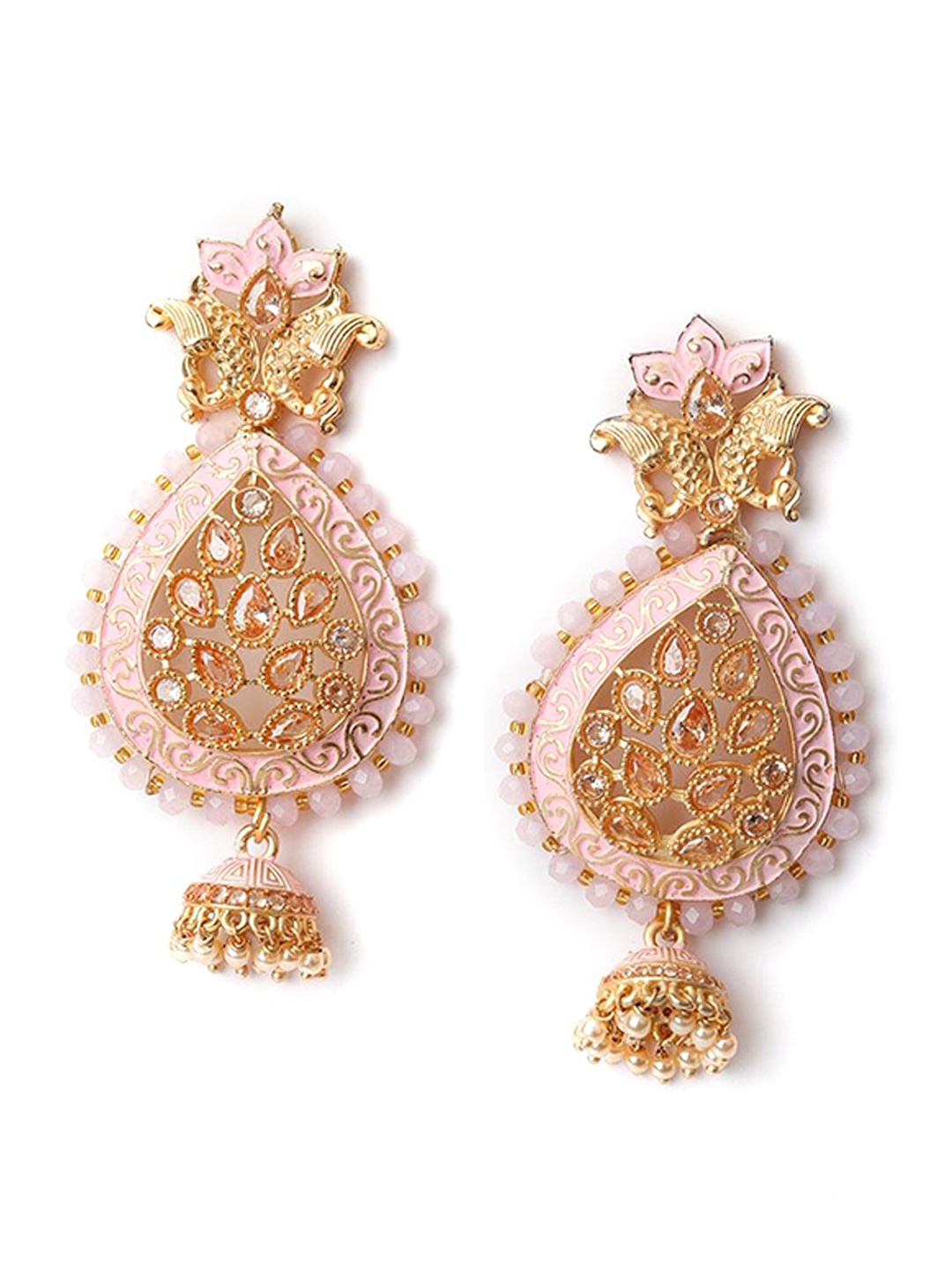 

ODETTE Contemporary Jhumkas, Peach