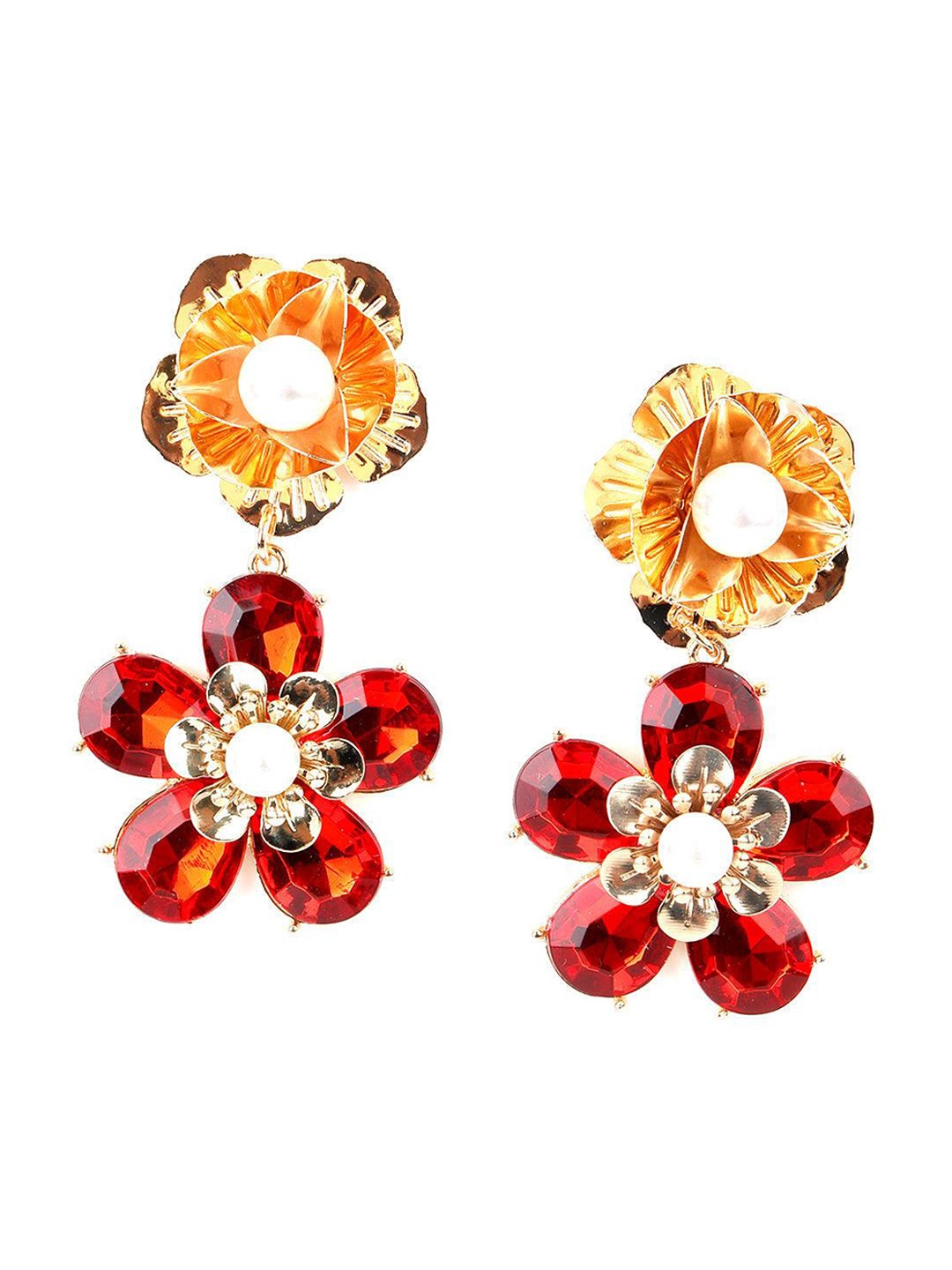 

ODETTE Floral Drop Earrings, Gold