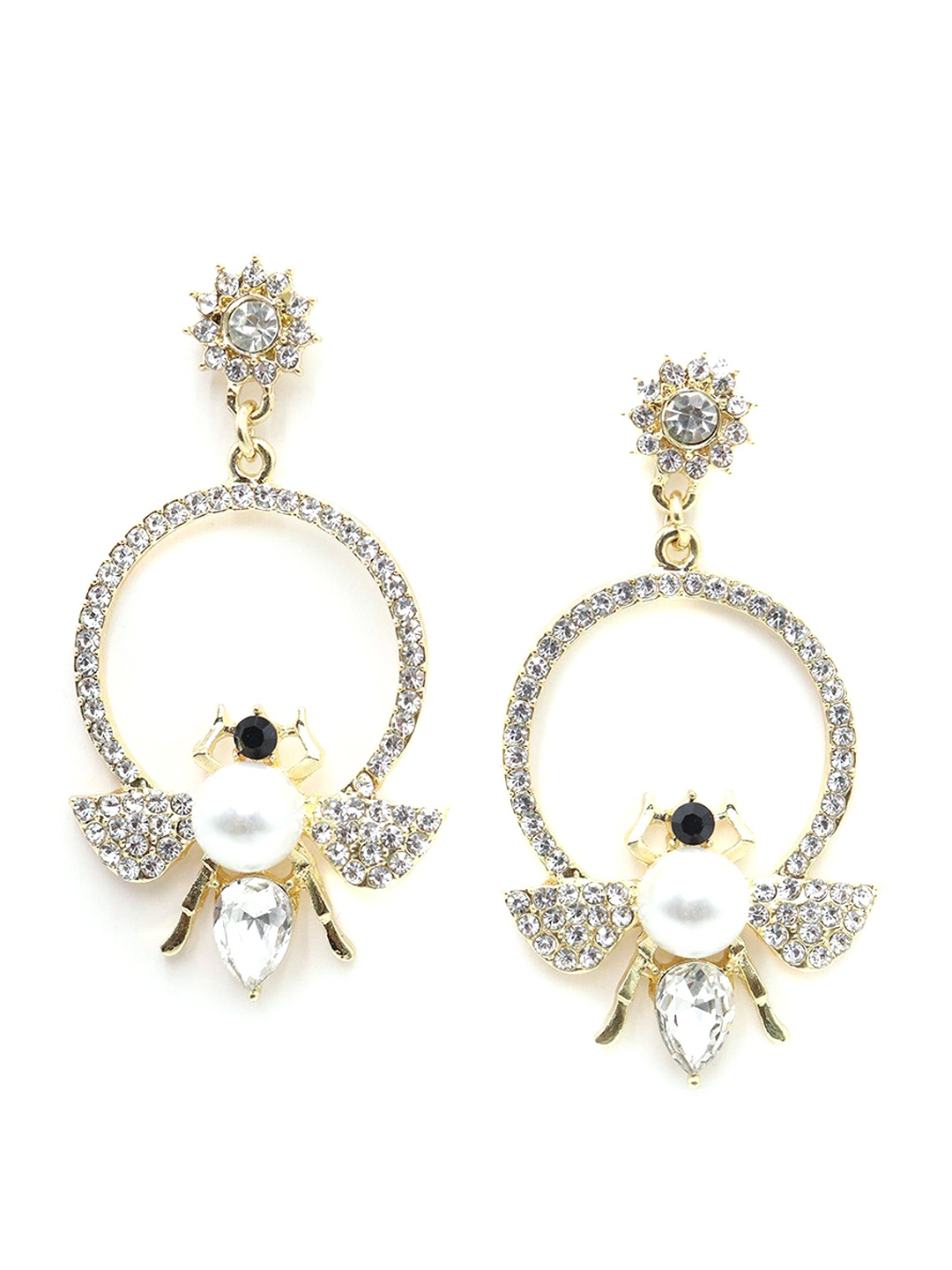

ODETTE Silver-Toned Contemporary Drop Earrings