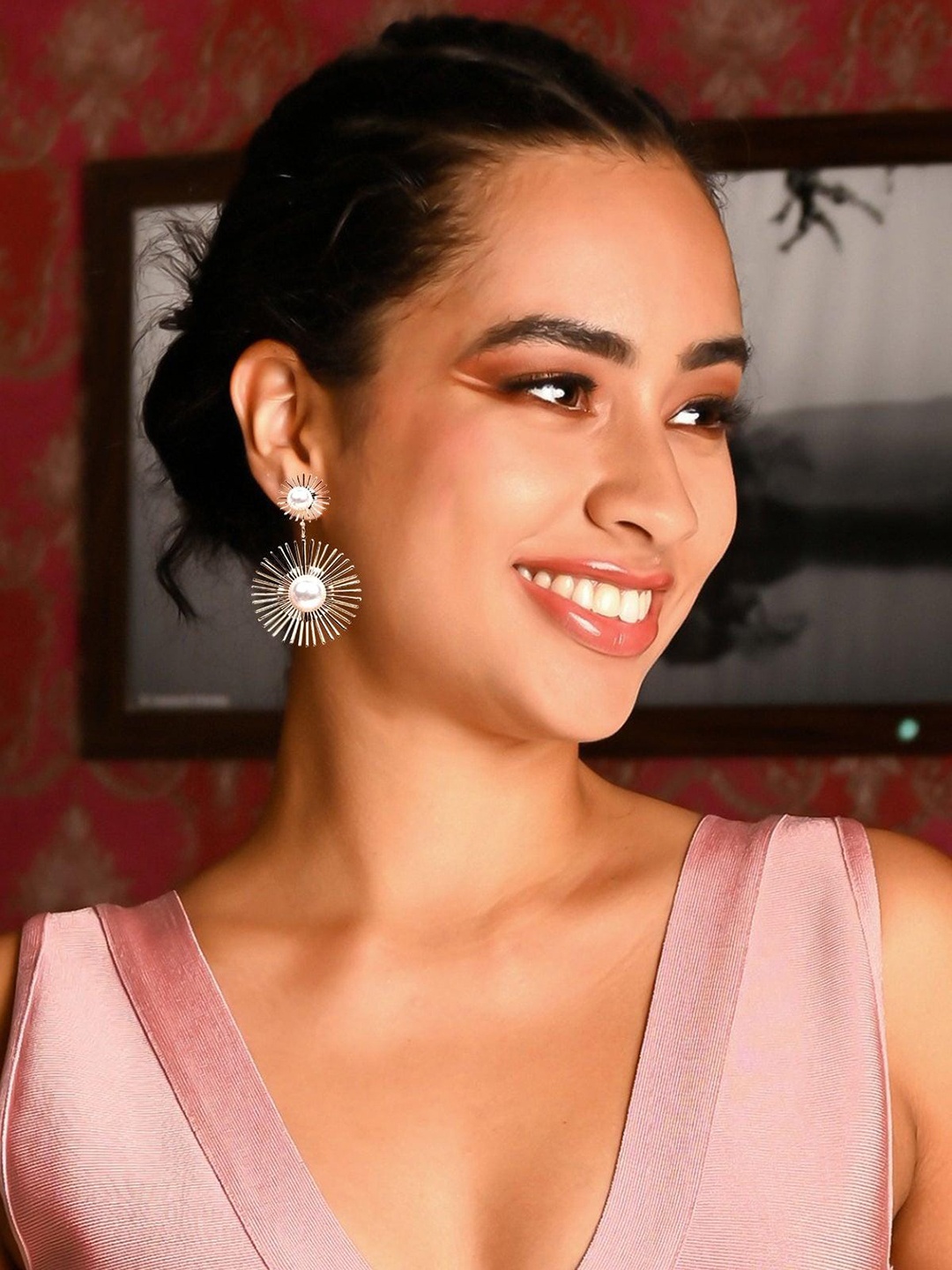 

ODETTE Gold-Toned Contemporary Drop Earrings