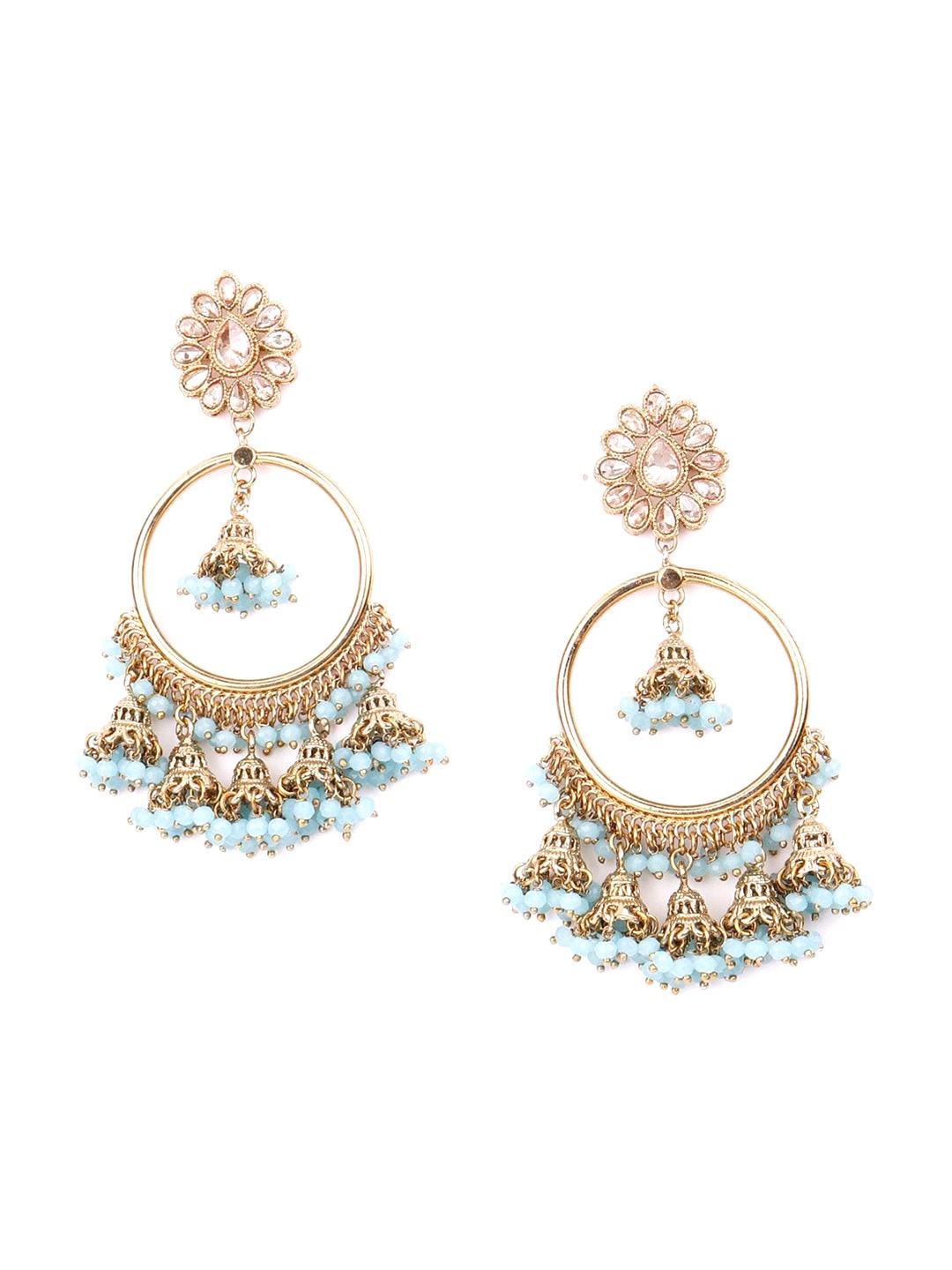 

ODETTE Gold Plated Contemporary Beaded Jhumkas