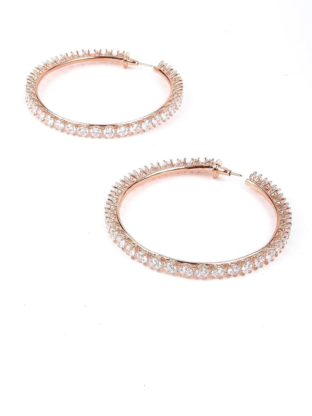 

ODETTE Gold-Plated Stone-Studded Circular Hoop Earrings