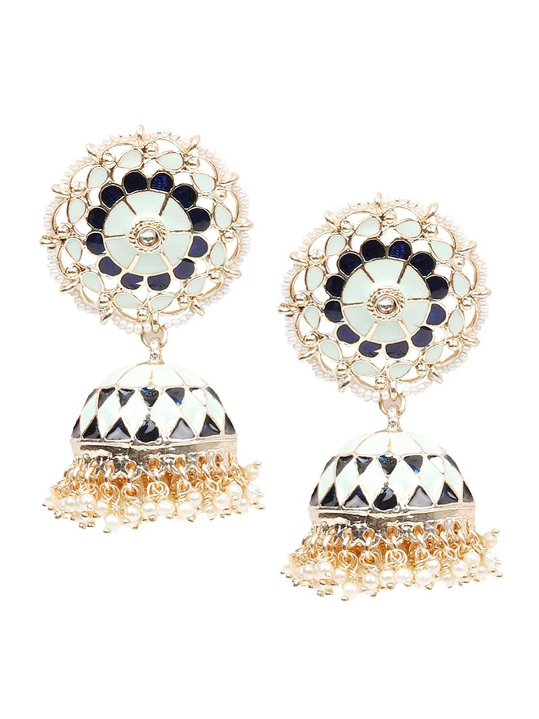 

ODETTE Gold-Plated Enamelled Dome Shaped Jhumkas