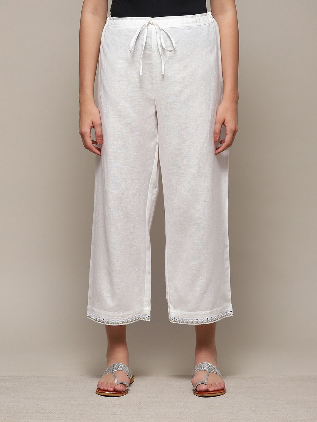 

Biba Women Wide Leg Palazzos, White