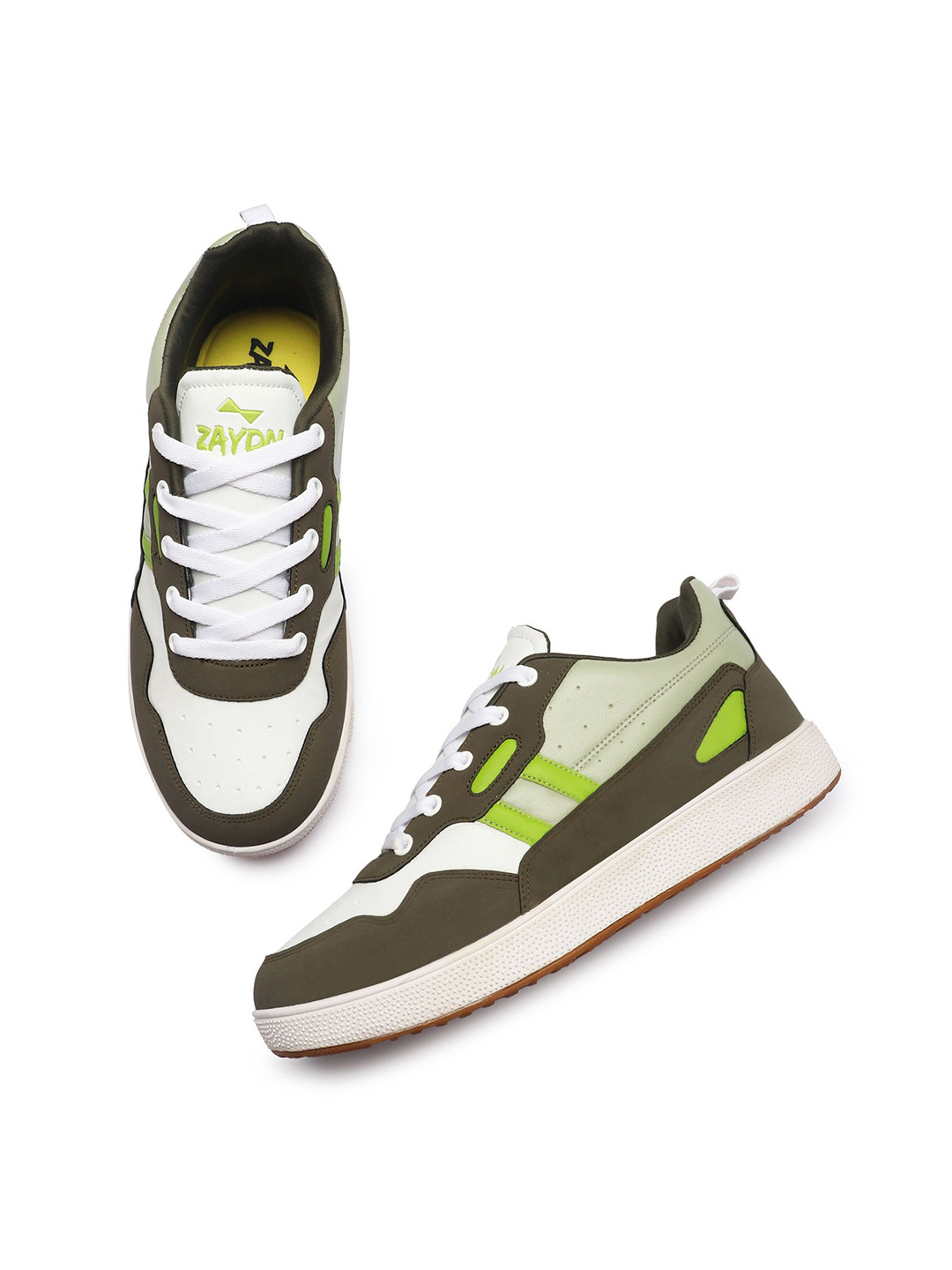 

ZAYDN Men Colourblocked Memory Foam Sneakers, White