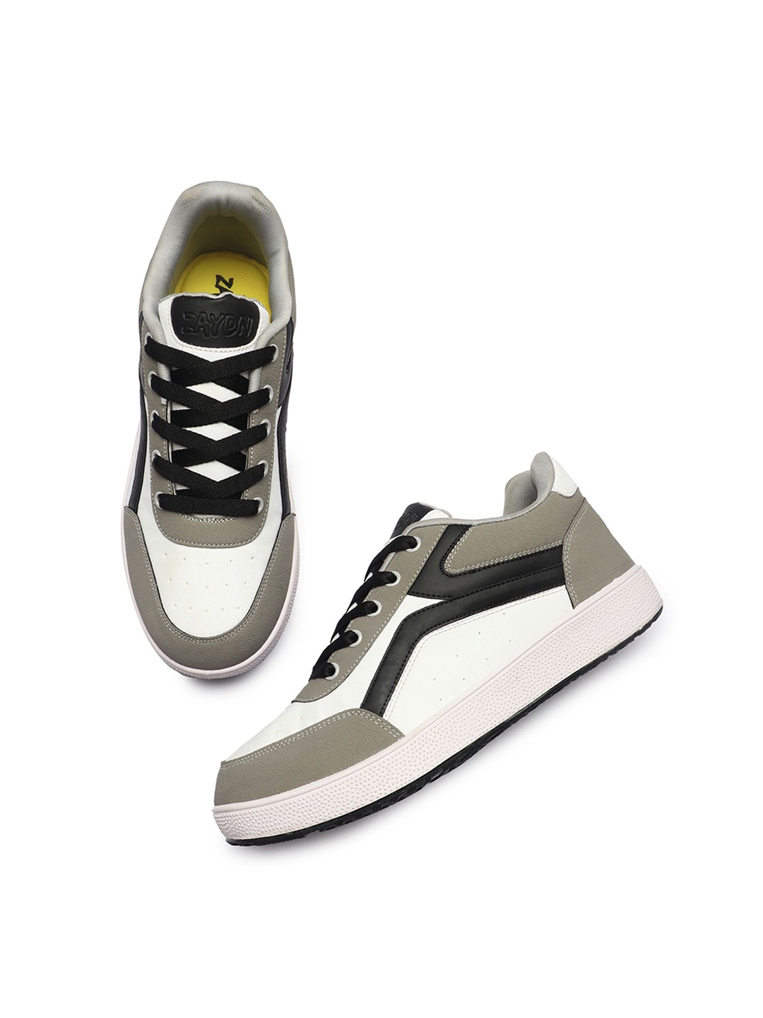 

ZAYDN Men Colourblocked Memory Foam Sneakers, White