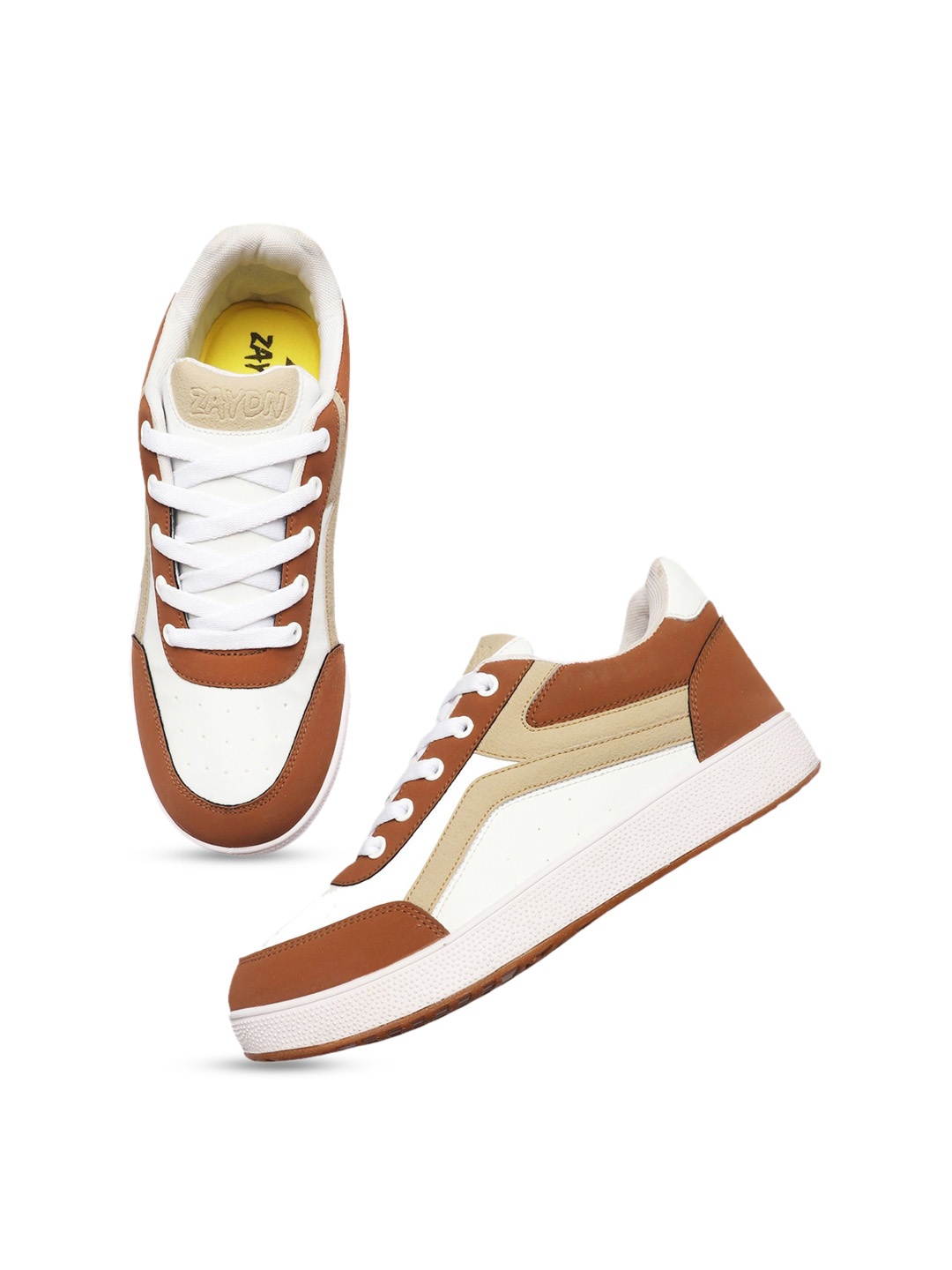 

ZAYDN Men Colourblocked Memory Foam Sneakers, White