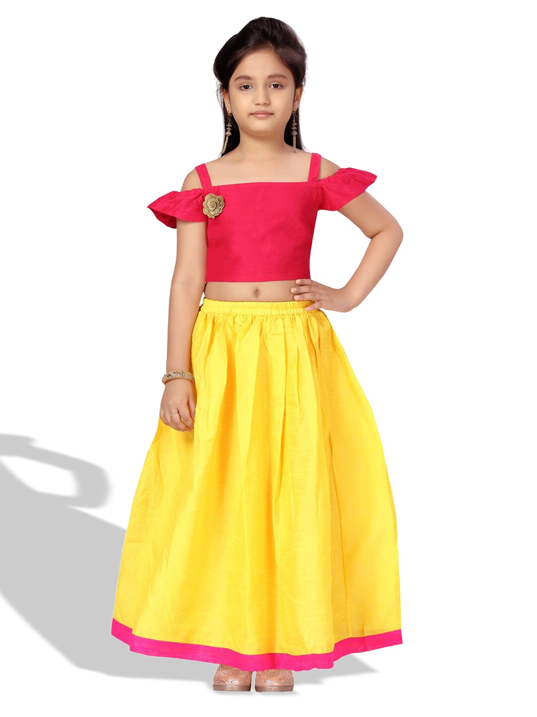 

BAESD Girls Ready to Wear Silk Lehenga & Blouse, Pink