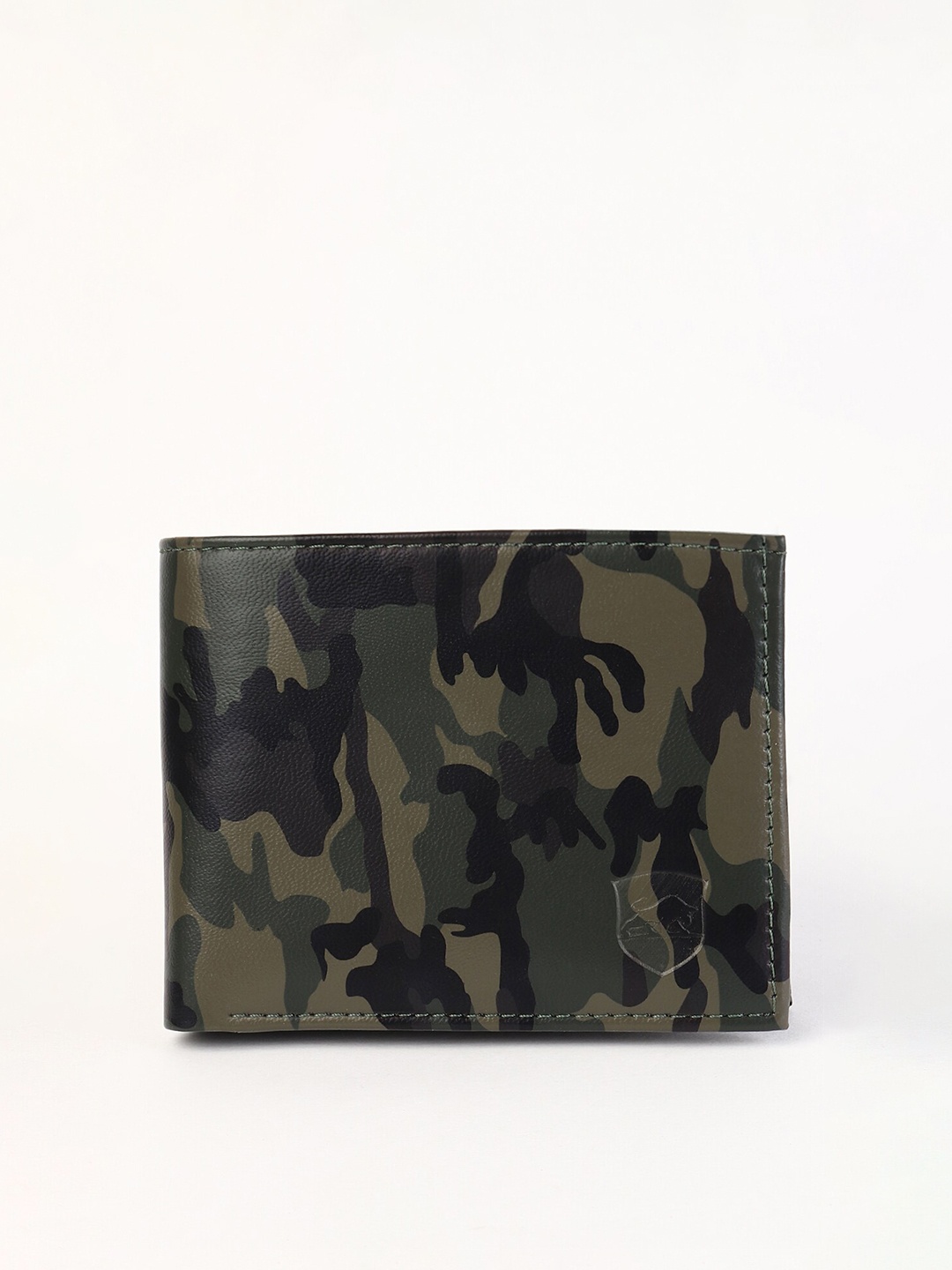 SAMTROH Men Camouflage Printed PU Two Fold Wallet, Black