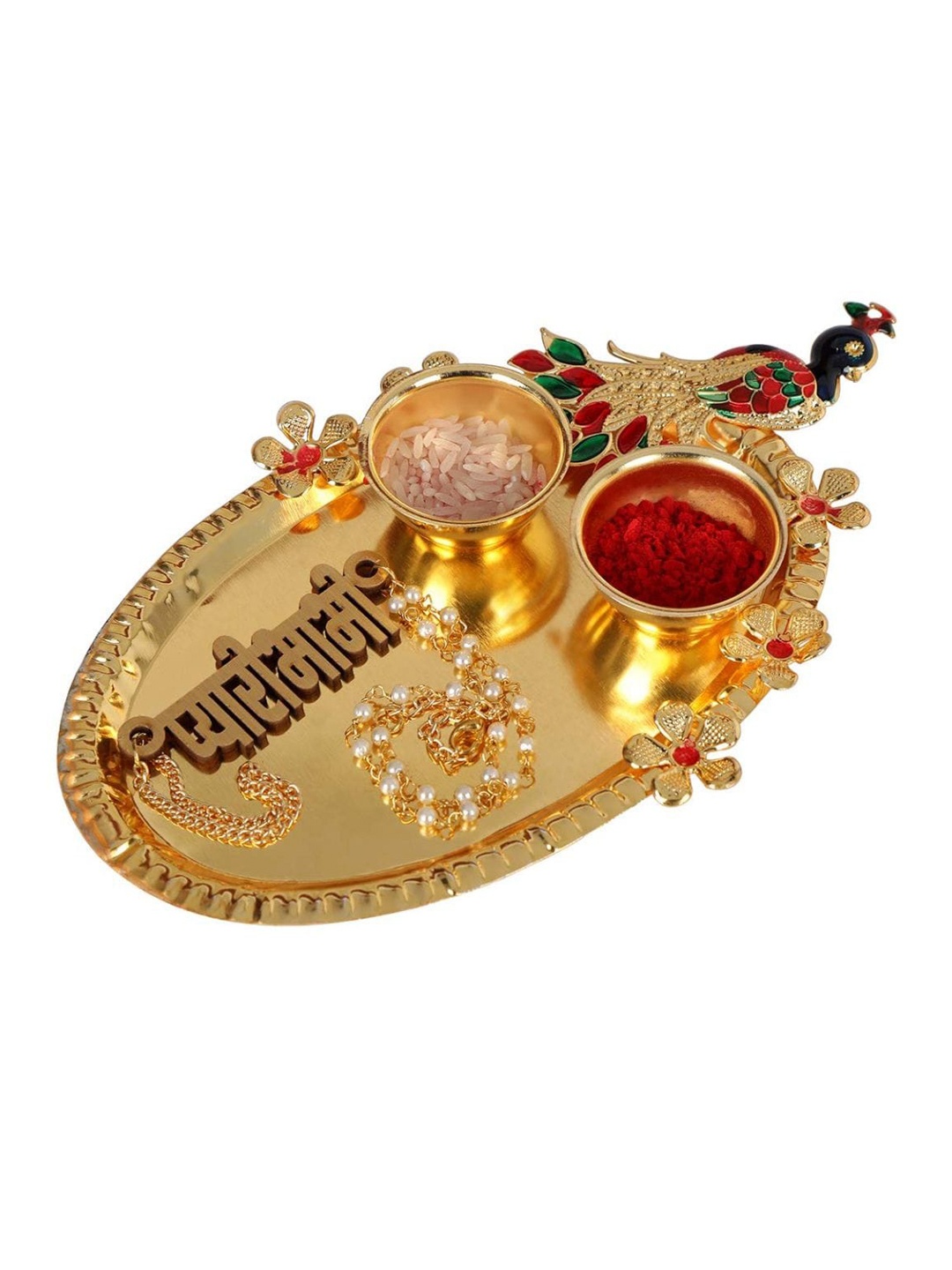 

AccessHer Gold-Plated Beaded Charm Rakhi